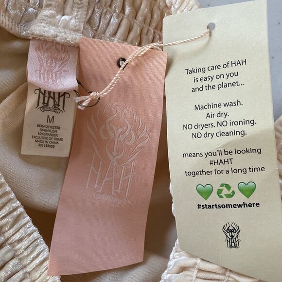 We Are HAH 1 Track Mind Crushed Velvet Jogger Pant in Almond Milk Slouchy - Picture 9 of 16